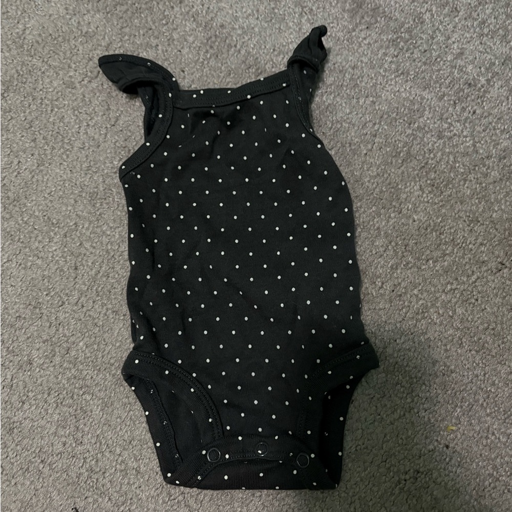 Black Polka Dot Kids One Piece